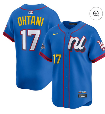 Men 2025 Los Angeles Dodgers #17 Ohtani blue 2025 MLB All Star Nike jersey